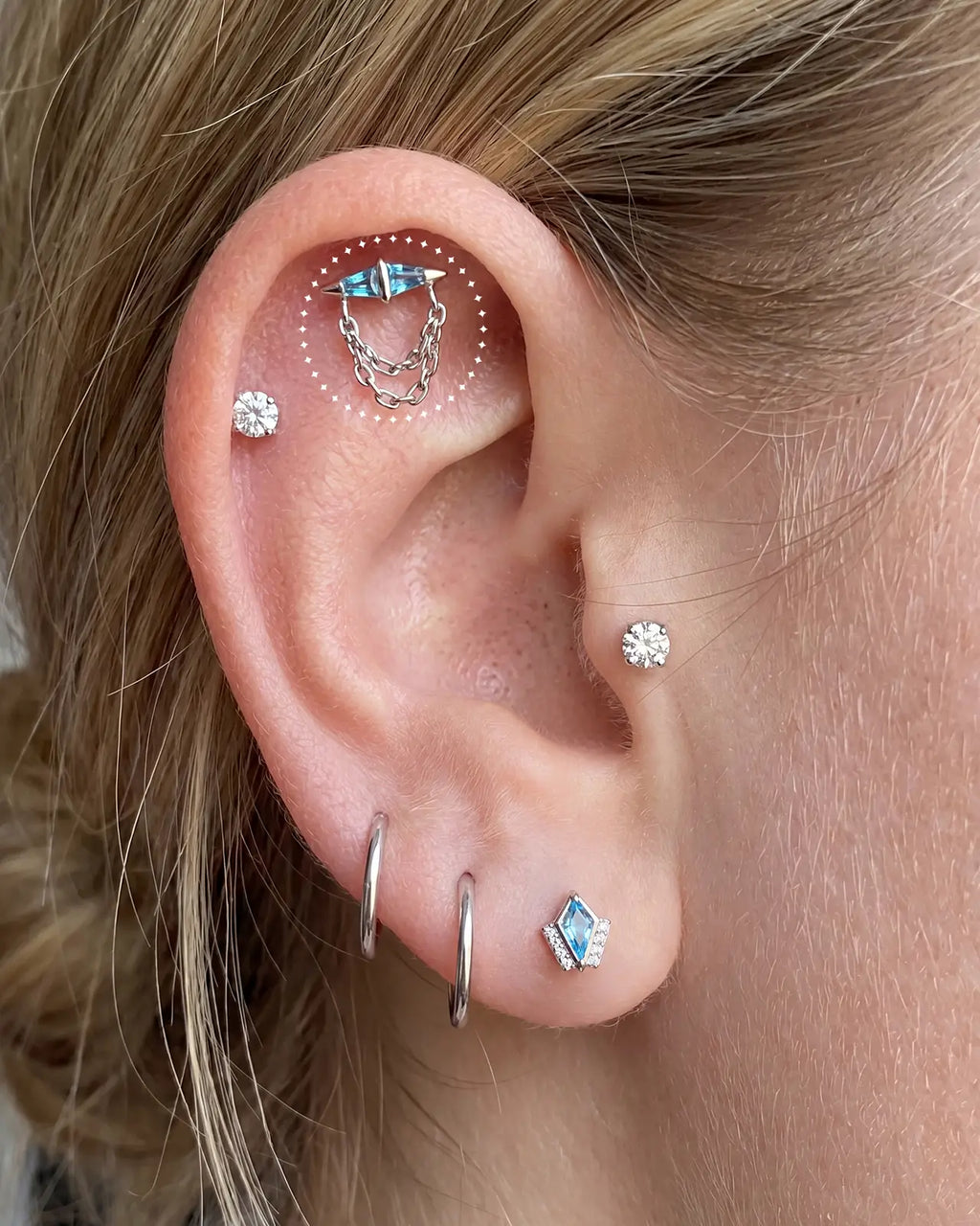 Prism Spike Drape Flatback Stud
