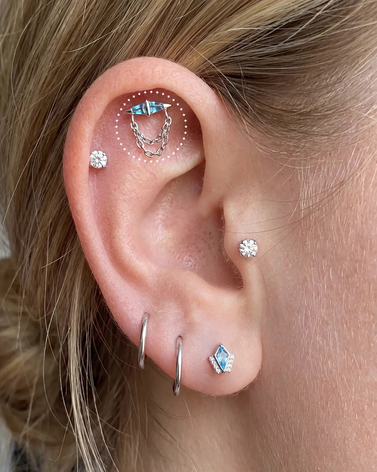 Prism Spike Drape Flatback Stud