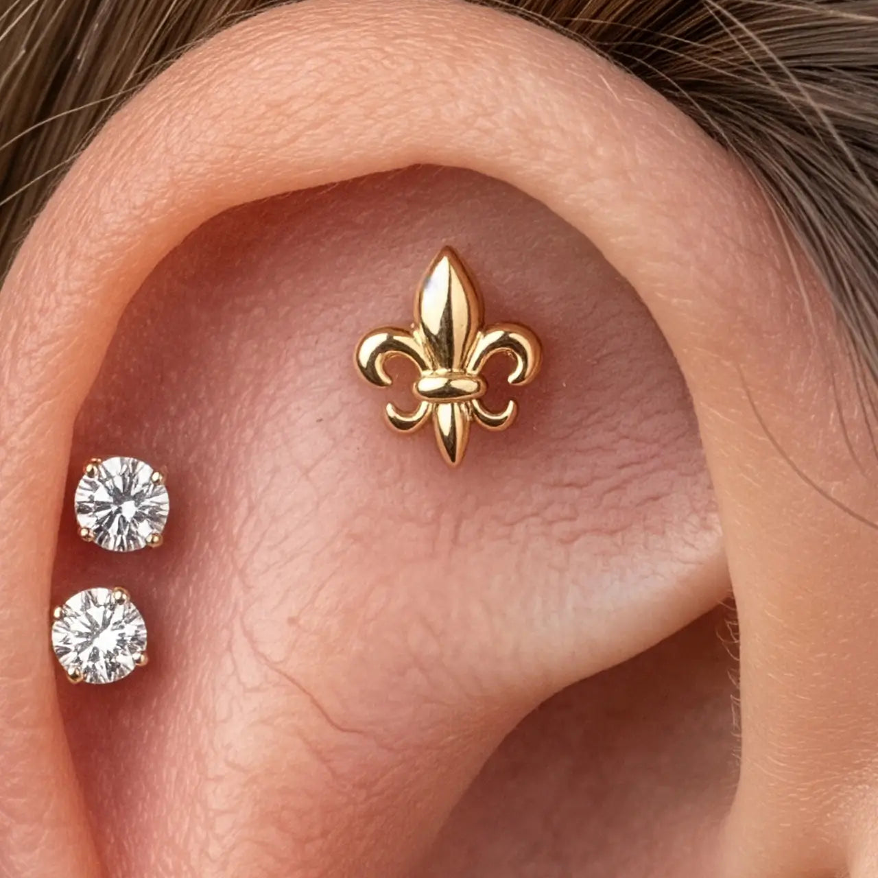 Heraldic Fleur-De-Lis Flatback Stud
