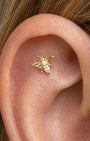 Jeweled Filigree Bee Flatback Stud