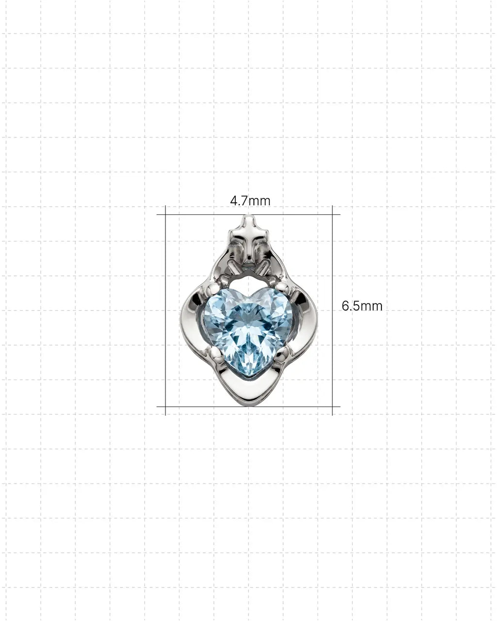 Crowned Heart Flatback Stud