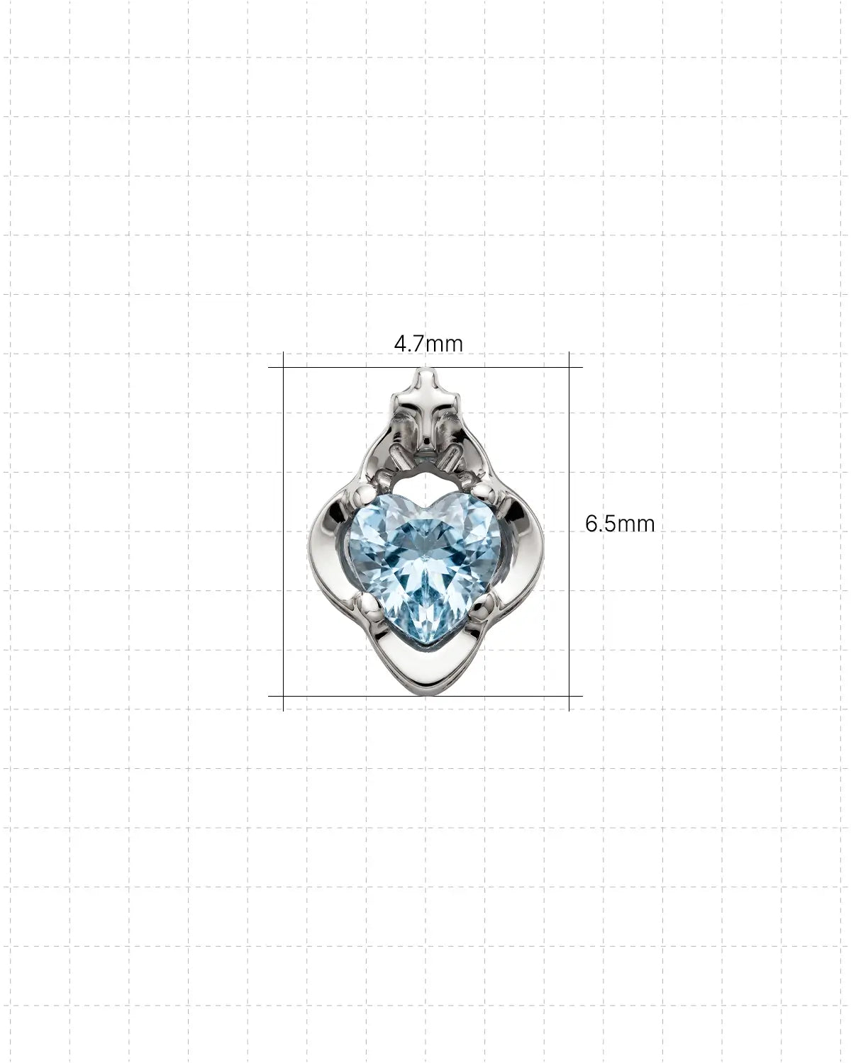 Crowned Heart Flatback Stud