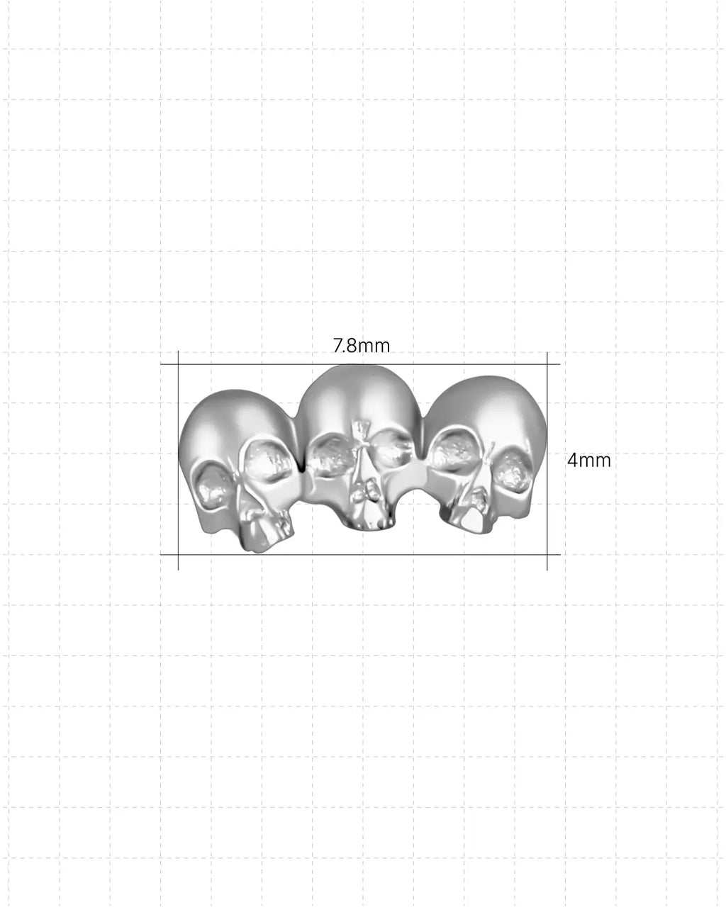 Trinity Skull Flatback Stud