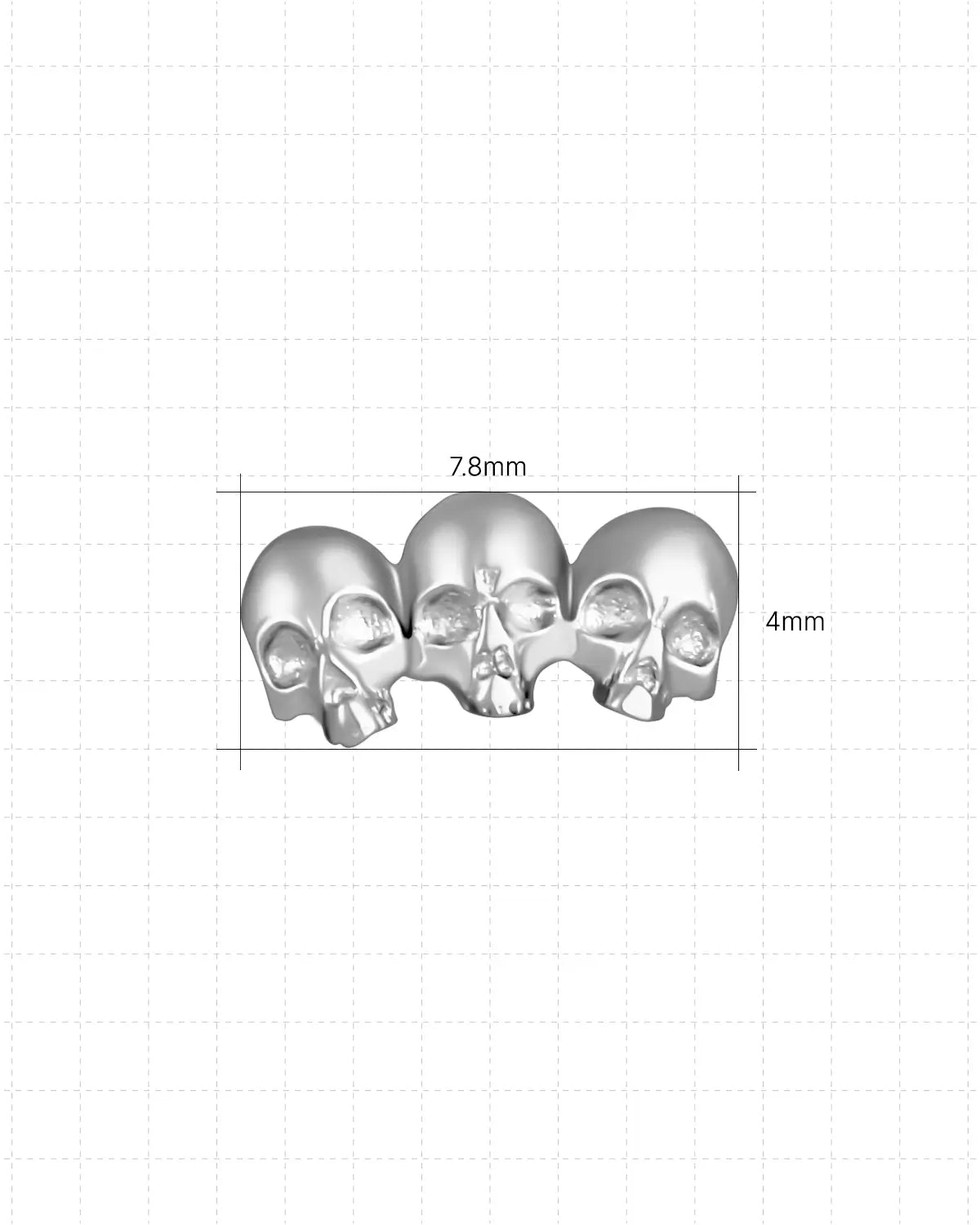 Trinity Skull Flatback Stud