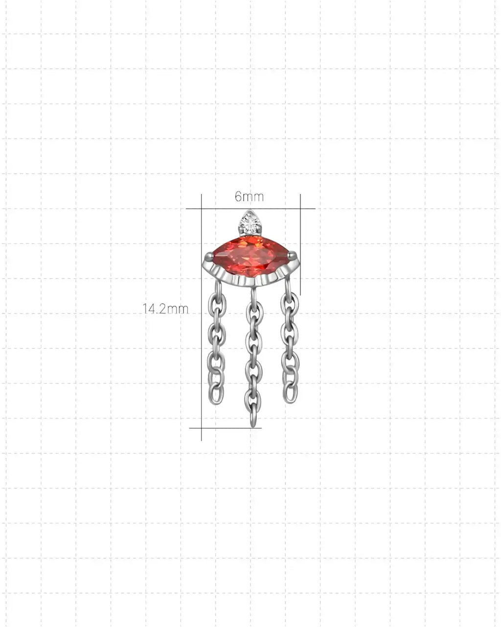 Ohrstecker Marquise Eye Cascade Flatback