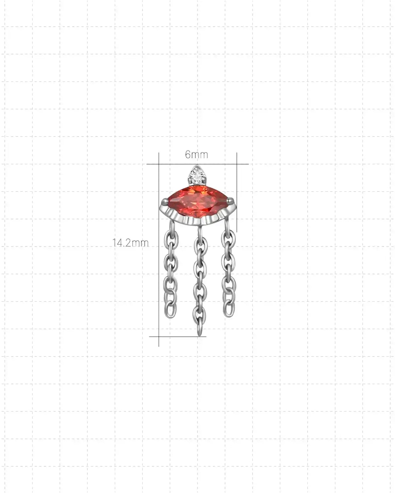 Ohrstecker Marquise Eye Cascade Flatback