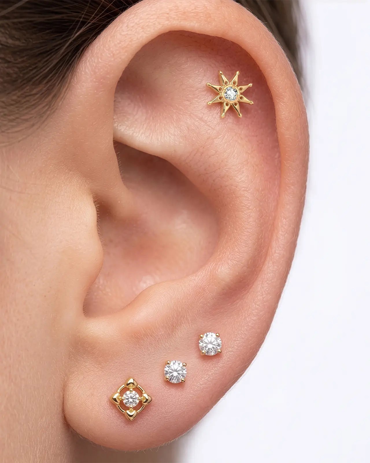 Celestial Sunburst Flatback Stud