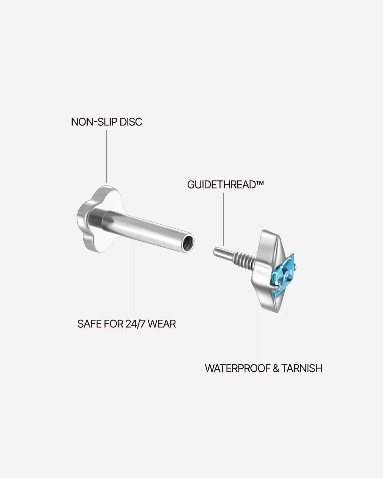 Vierkantprisma Speer Flatback Stud
