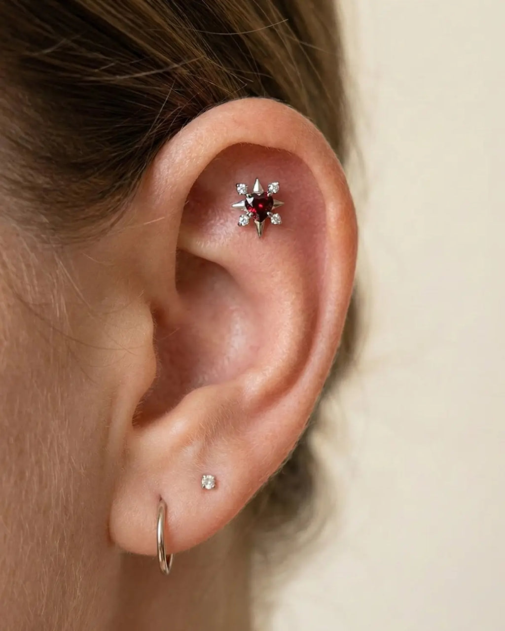 Radiant Heart Starburst Flatback Stud