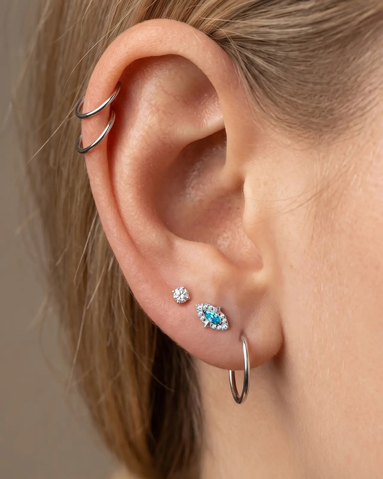 Evil Eye Halo Flatback Stud