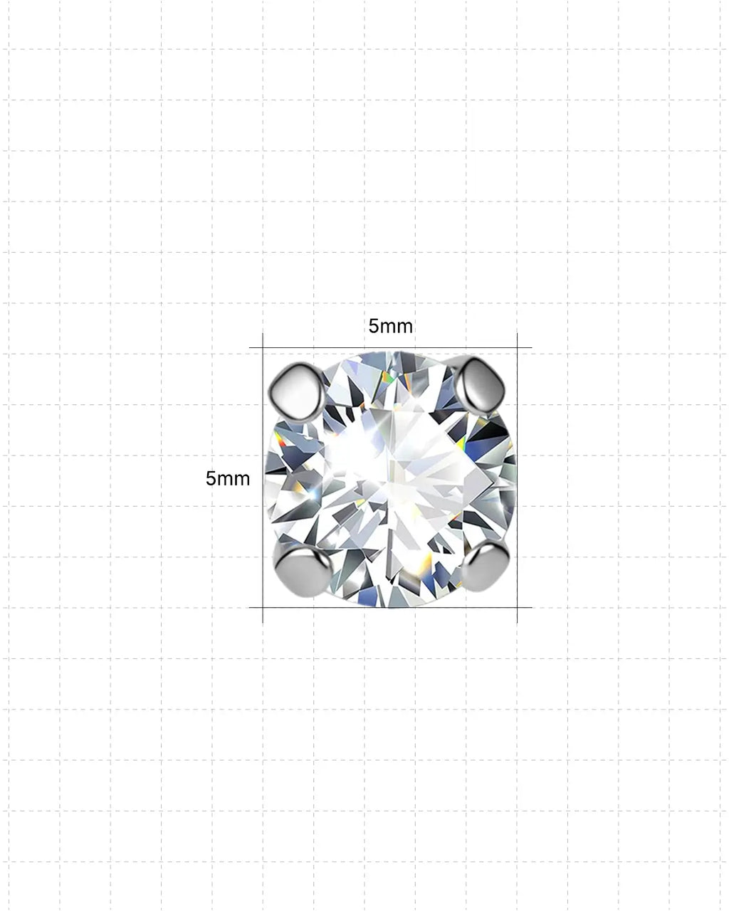 Brilliant Moissanite Solitaire Flatback Stud