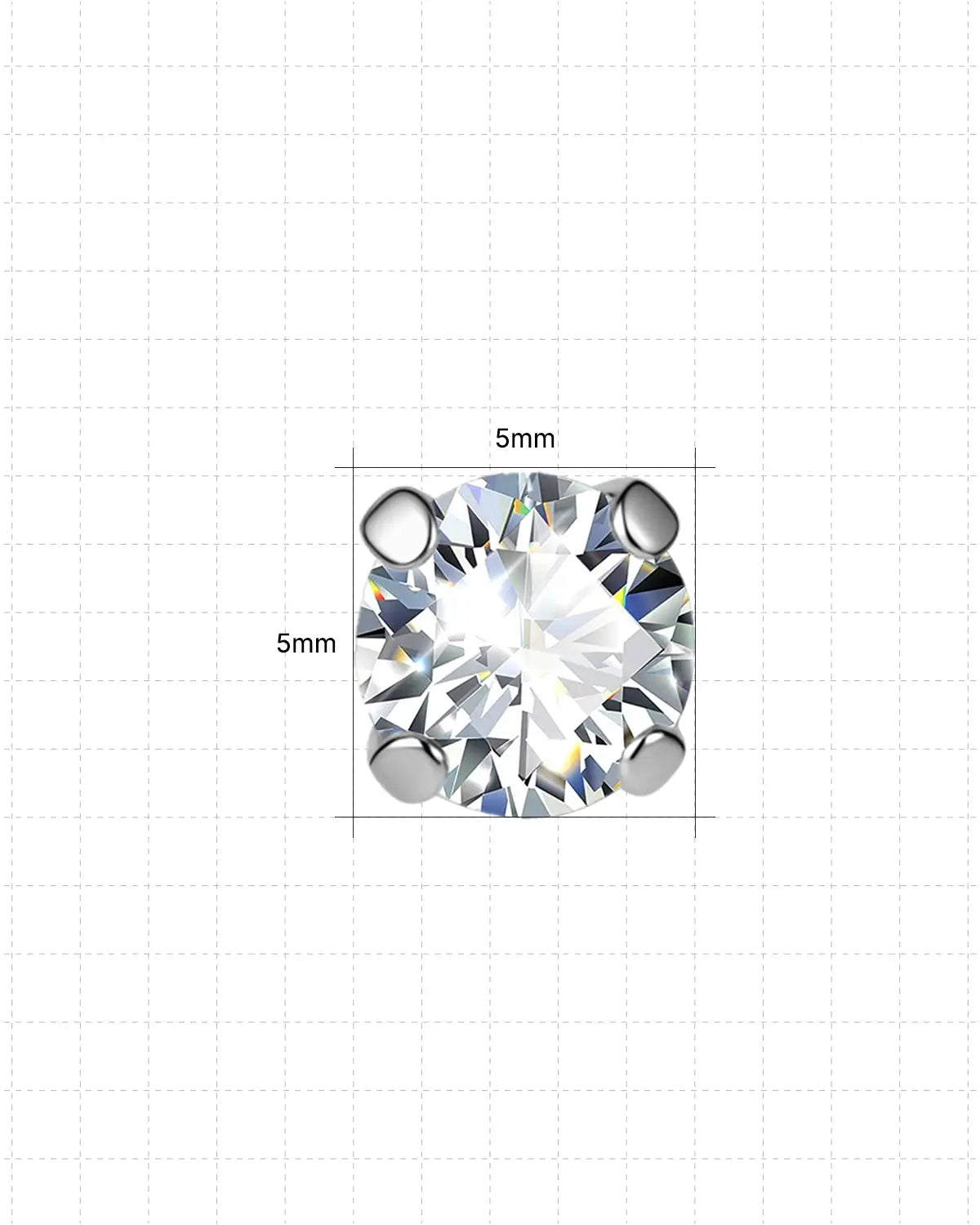 Brilliant Moissanite Solitaire Flatback Stud