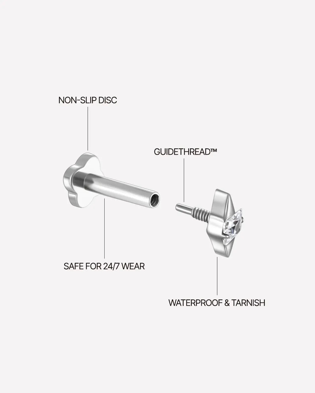Vierkantprisma Speer Flatback Stud