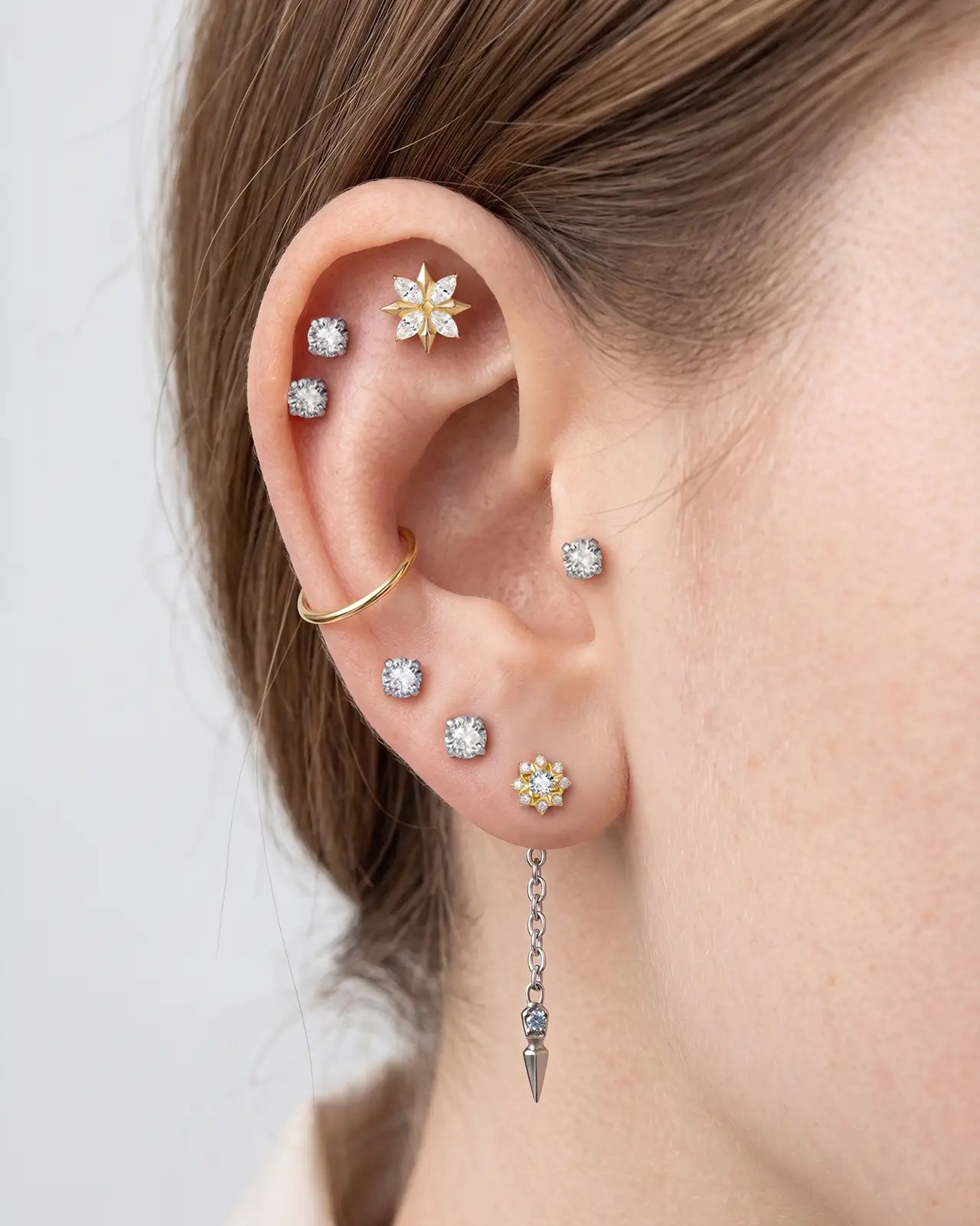 Spiked Marquise Starburst Flatback Stud