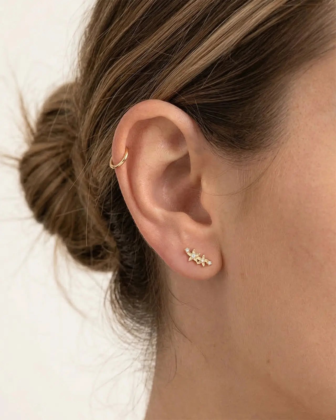 Cascading Floral Zirconia Flatback Stud