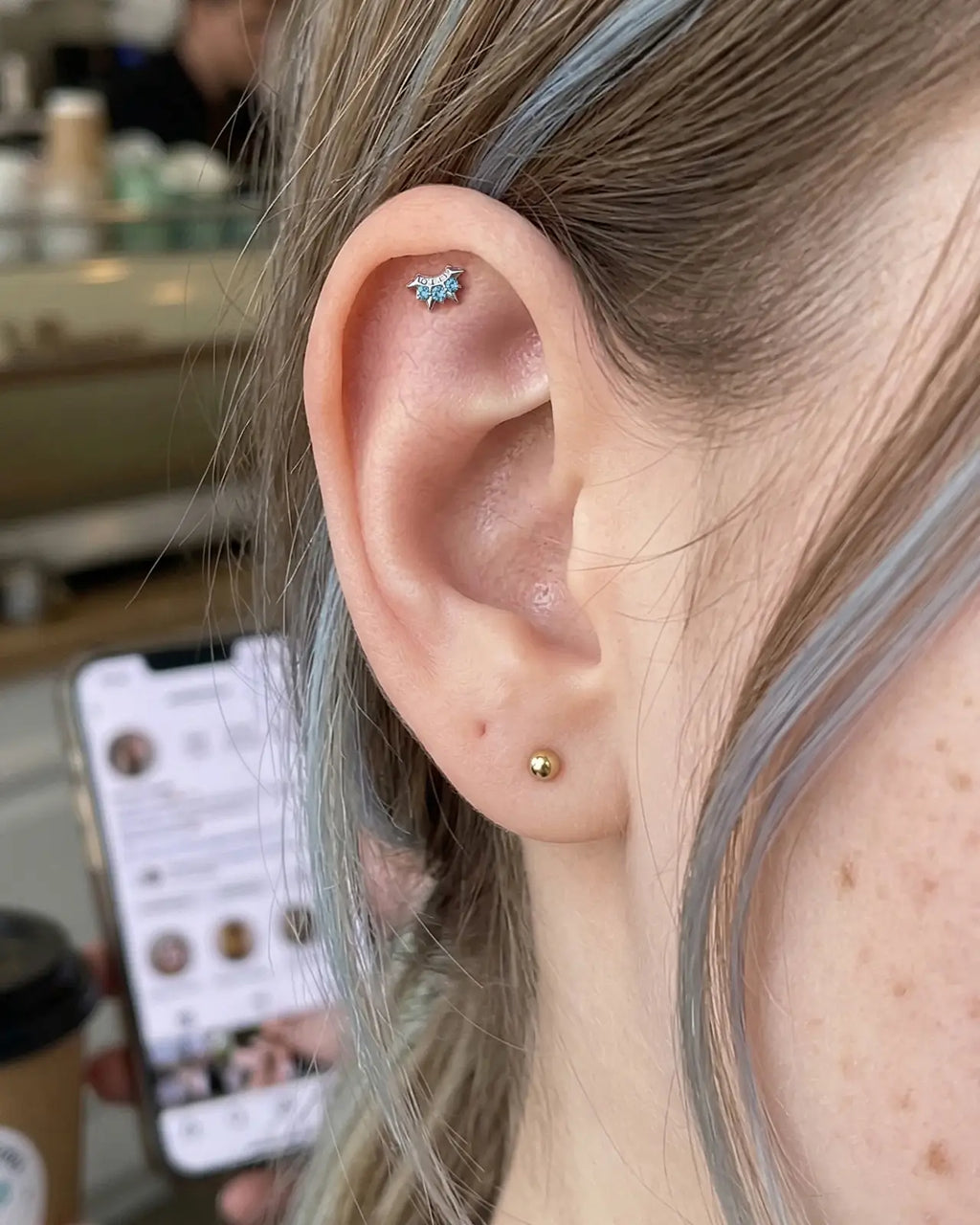 Tri-Stone Starburst Flatback Ohrstecker