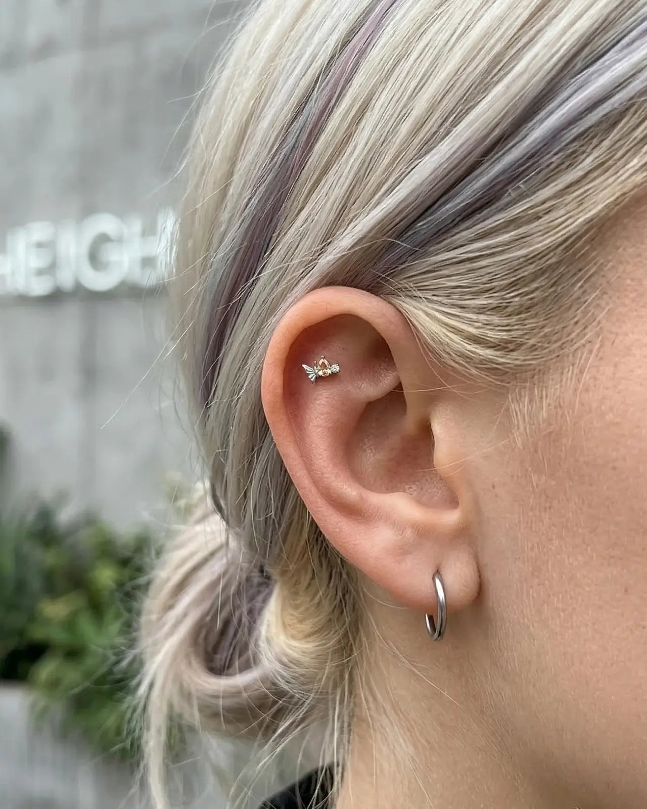 Butterfly Pear-Cut Zircon Flatback Stud