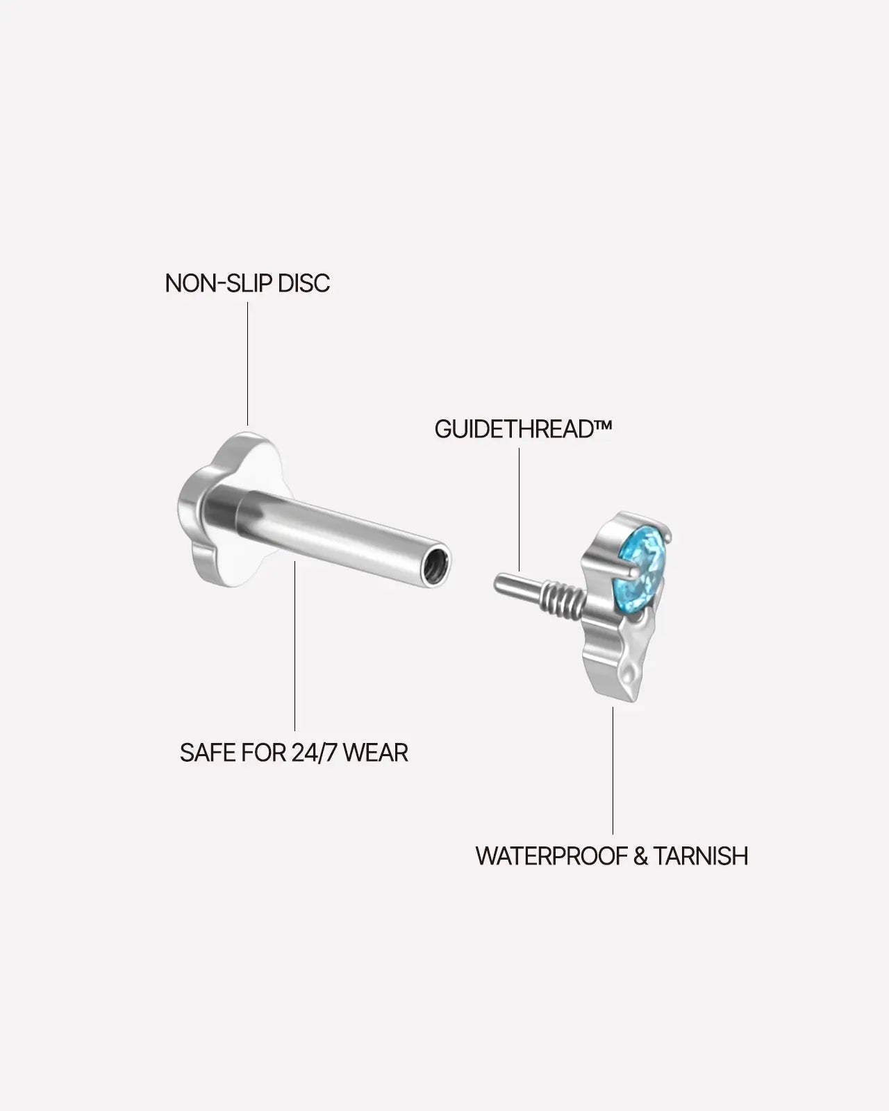Edelstein-Pfeilspitzen-Flatback-Stecker