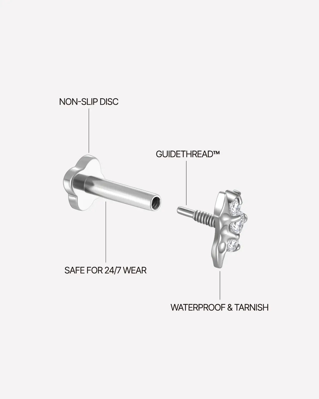 Tri-Stone Starburst Flatback Ohrstecker