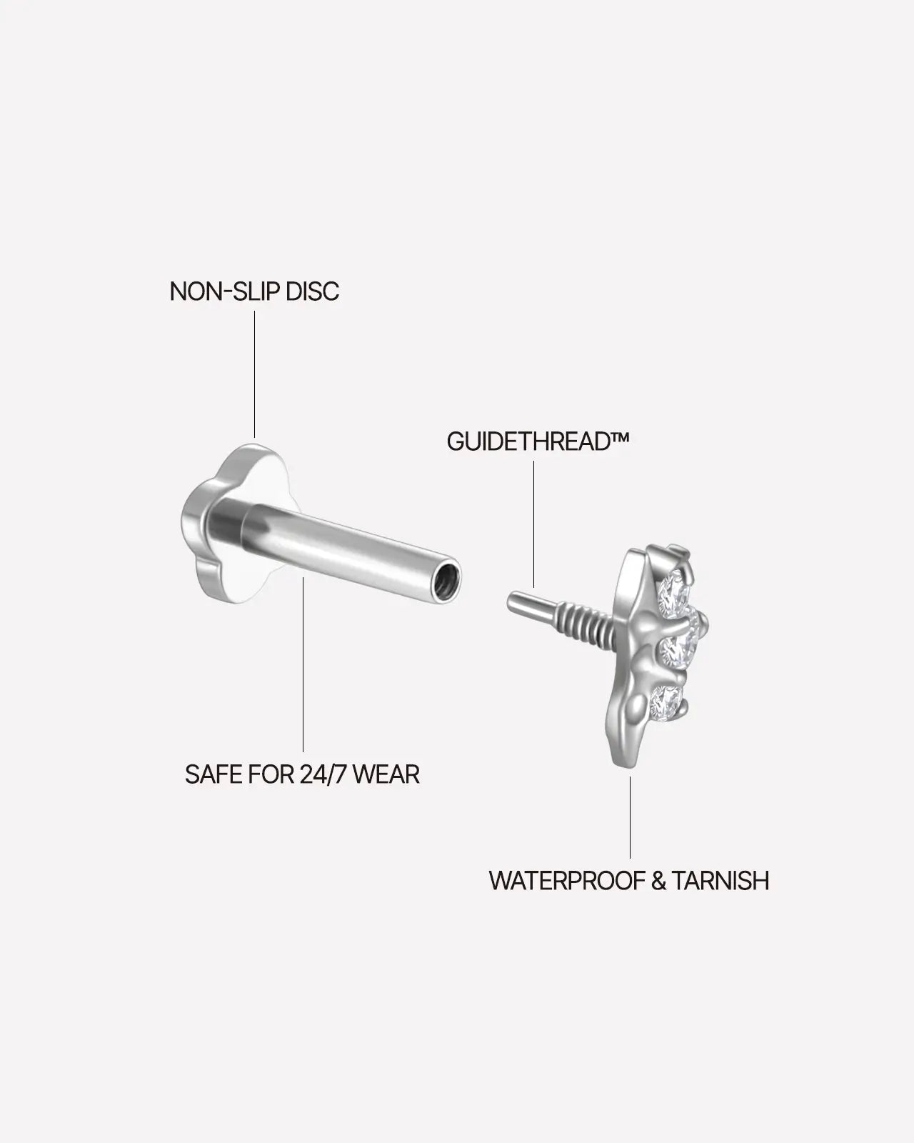 Tri-Stone Starburst Flatback Ohrstecker