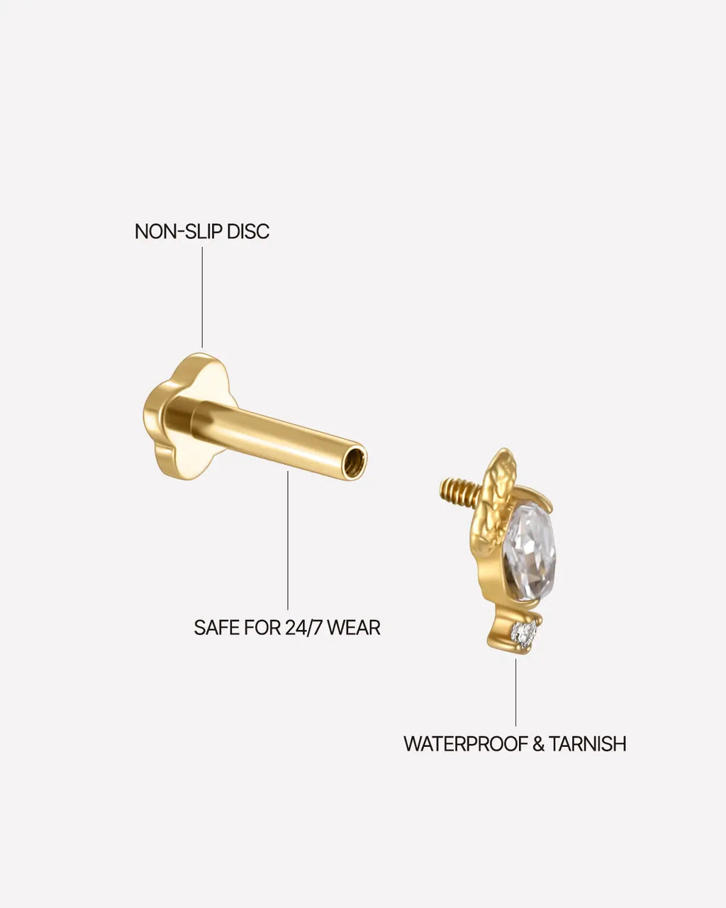 Schlangen-Hex-Kristall-Flatback-Stecker