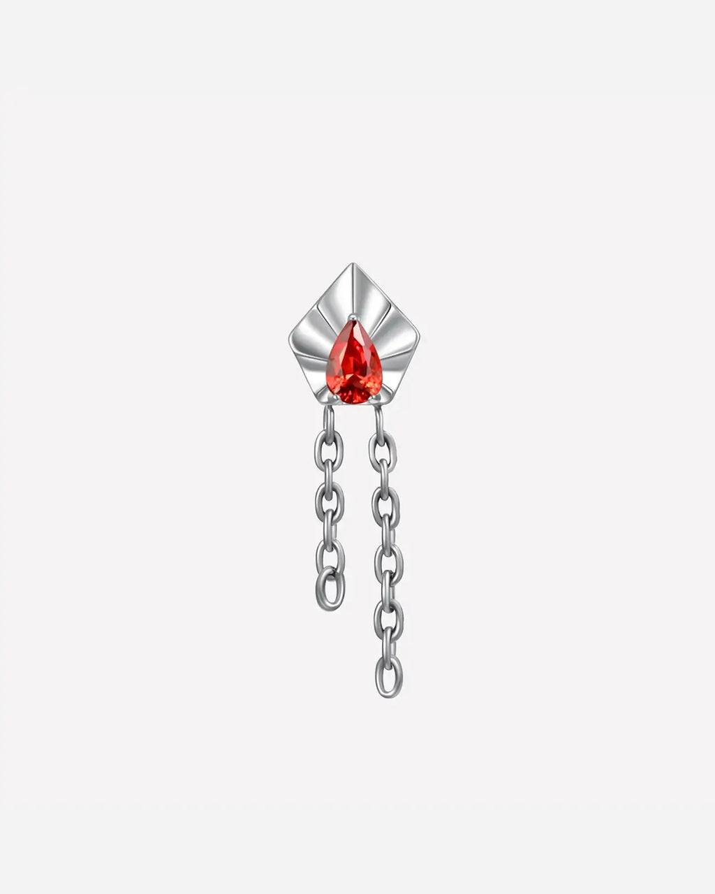 Pentagonal Teardrop Drape Flatback Stud