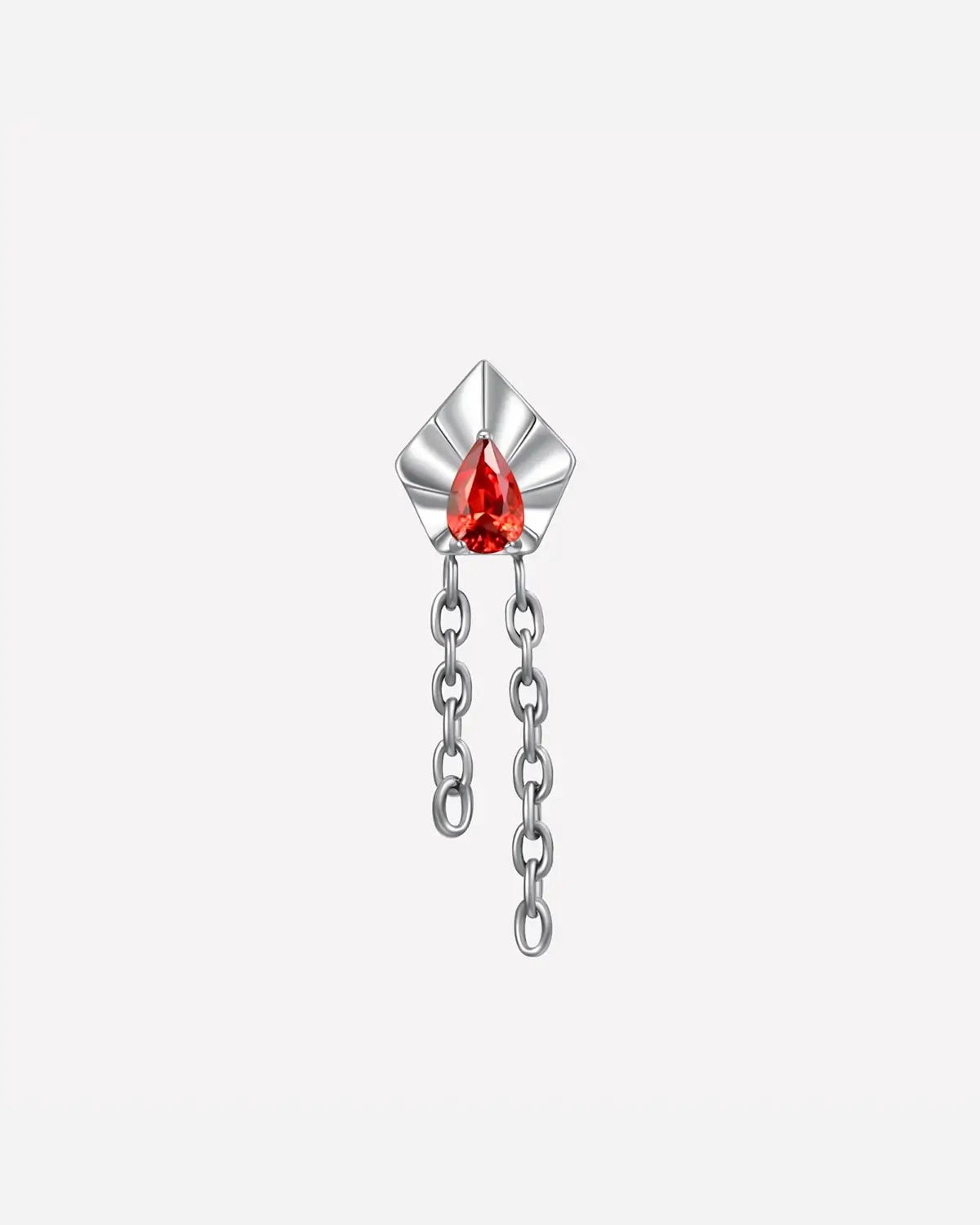 Pentagonal Teardrop Drape Flatback Stud