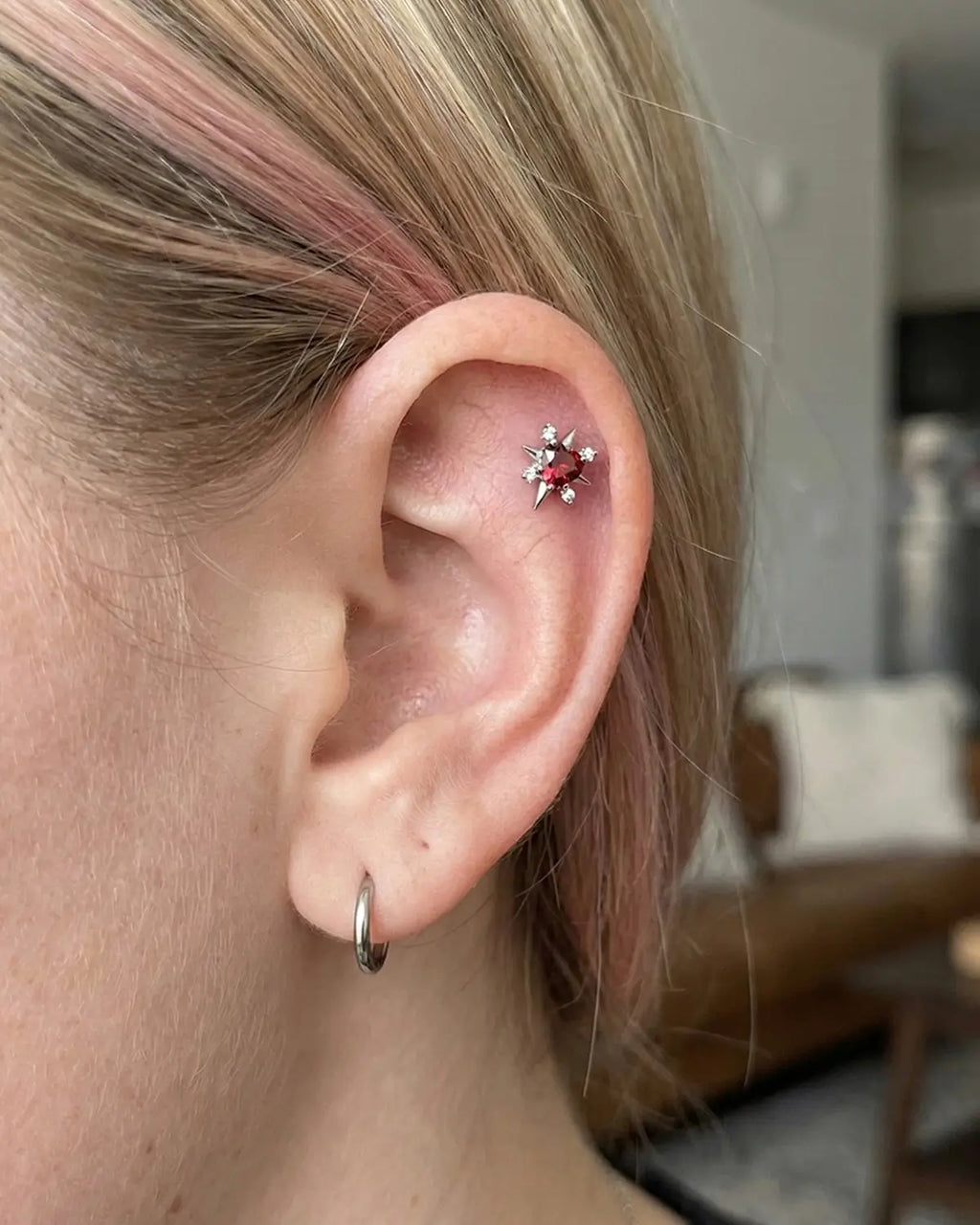 Radiant Heart Starburst Flatback Stud