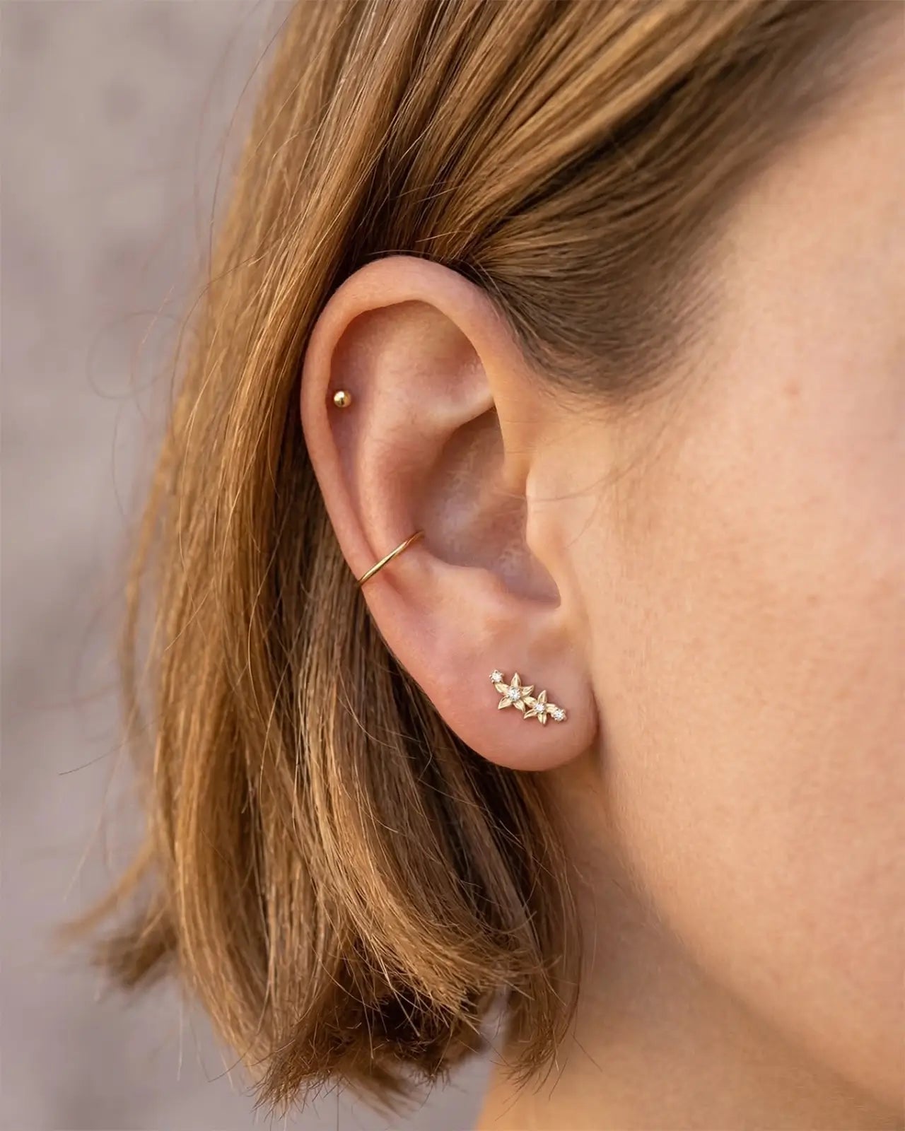 Cascading Floral Zirconia Flatback Stud