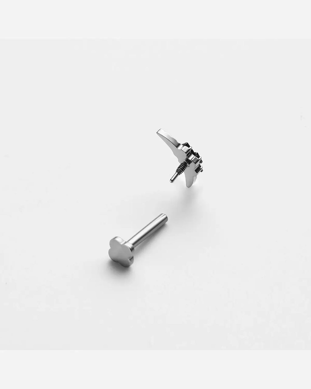 Dual Horn Crescent Flatback Stud