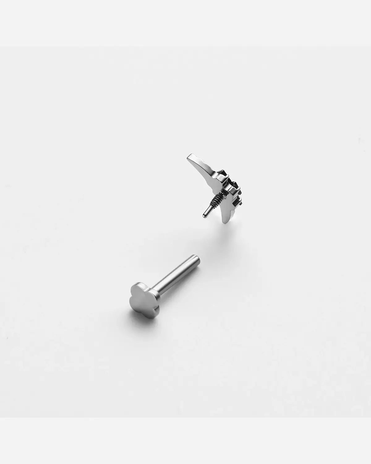 Dual Horn Crescent Flatback Stud