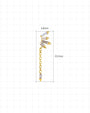 Prism Drift Flatback Stud, gold with clear cubic zirconia, dimensions