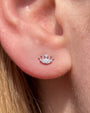 Dream Gaze Flatback Stud Silver Crystal Clear - lobe styling