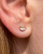 Dream Gaze Flatback Stud Gold Crystal Clear - lobe styling
