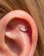 Dream Gaze Flatback Stud Gold Crystal Clear - flat piercing styling