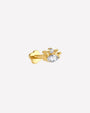 Dream Gaze Flatback Stud Gold Crystal Clear - side view with flatback post
