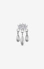 Petal Rain Flatback Stud in silver with clear cubic zirconia and three teardrop charms