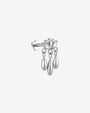 Petal Rain silver clear stone flatback stud side view and internally threaded post