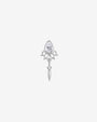 Dewdrop Sway Flatback Stud in Silver Crystal Clear, front view