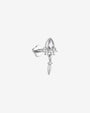 Dewdrop Sway Flatback Stud in Silver Crystal Clear, side view
