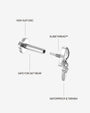 Dewdrop Sway Flatback Stud in Silver Crystal Clear, guided threaded construction