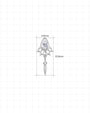 Dewdrop Sway Flatback Stud in Silver Crystal Clear, 4.8mm by 10.8mm dimensions