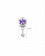 Gleam Cascade Flatback Stud in Silver Violet, 4.0mm by 9.5mm dimensions