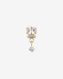 Gleam Cascade Flatback Stud in Gold Clear, front view