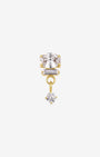 Gleam Cascade Flatback Stud in Gold Clear, front view