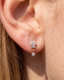 Gleam Cascade Flatback Stud in Gold Clear, lobe styling