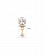 Gleam Cascade Flatback Stud in Gold Clear, 4.0mm by 9.5mm dimensions