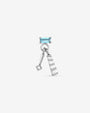 Prism Sway Flatback Stud in Silver Ocean Mist, front view