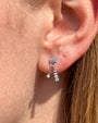 Prism Sway Flatback Stud in Silver Ocean Mist, lobe styling