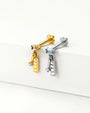 Prism Sway Flatback Stud, gold and silver comparison